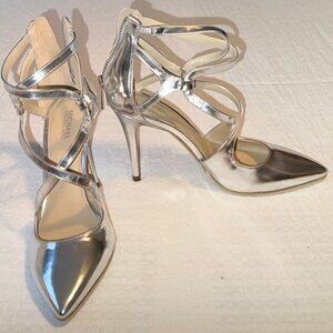 MICHAEL Michael Kors Catia Pump Metallic Leather w/Topy | Silver | Size 7M | New